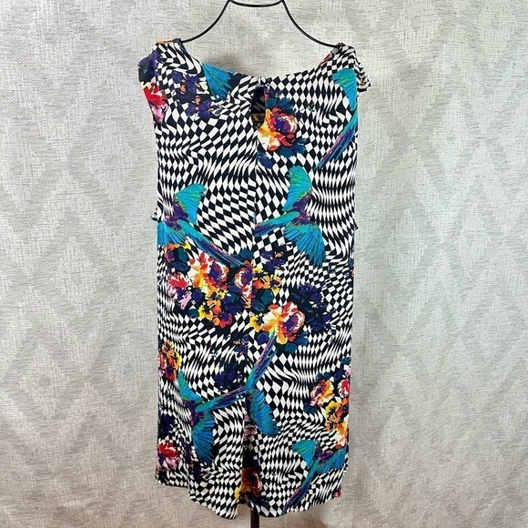 Nikki Poulos alice in wonderland checkered printed tunic size 3X - Picture 3 of 7